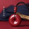 Hongchu Crystal Cinnabar Peace Pendant for Men and Women, High-content Purple Gold Sand Genuine Cinnabar Jewelry