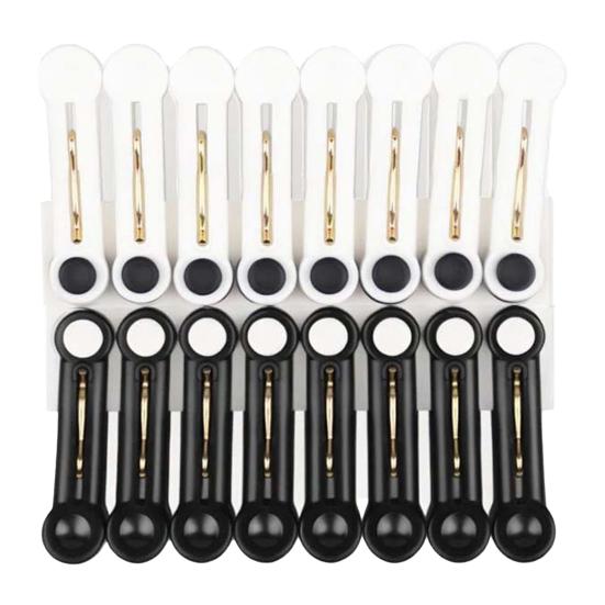 Plastic Drying Clamps 16PCS Clothes Pins, Compact Non-Slip No-Trace Laundry Clips, Spring Strong Grip Fabric Holders Loaded Clips for Socks Towels And