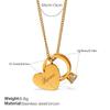 Stainless Steel Heart Ring Pendant Necklace Vintage Romantic Heart Necklace  Couple