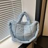 Gepolsterte Space Cotton Handtasche Unifarbene Puffy Umhängetasche Einfache Wolken-Tragetasche Damen