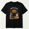 Halloween Black Cat Graphic Shirt Spooky Pumpkin Cat Tee Cute Halloween Cotton T-Shirt Fall Graphic Shirt Funny Halloween Gift