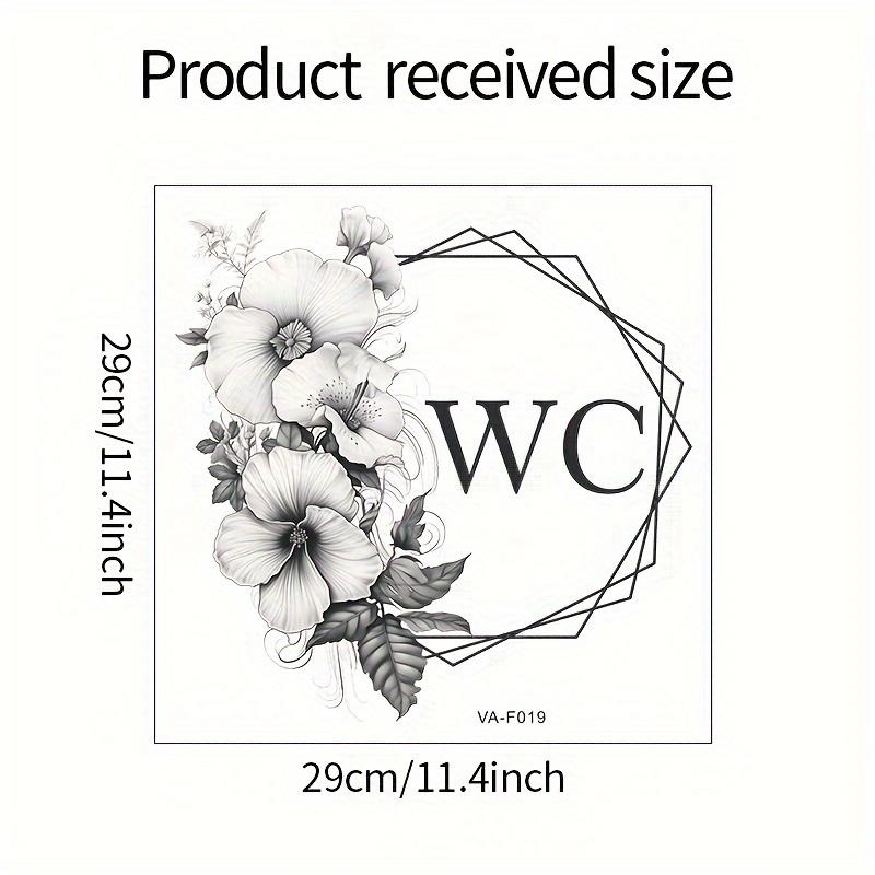 Simple Creative Painted Flower Home Toilet Door Decoration Wall Sticker Self-Adhesive Wall Decals