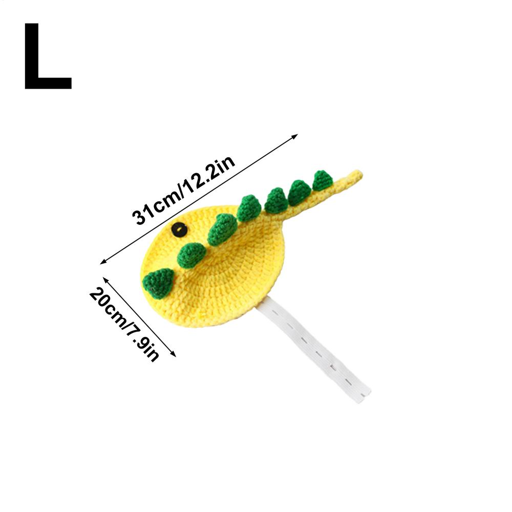 Tortoise Costume Adjustable Strap Dinosaur Design Handmade Costume Small Animal Sweater For Pet Halloween Small Animal Cosplay