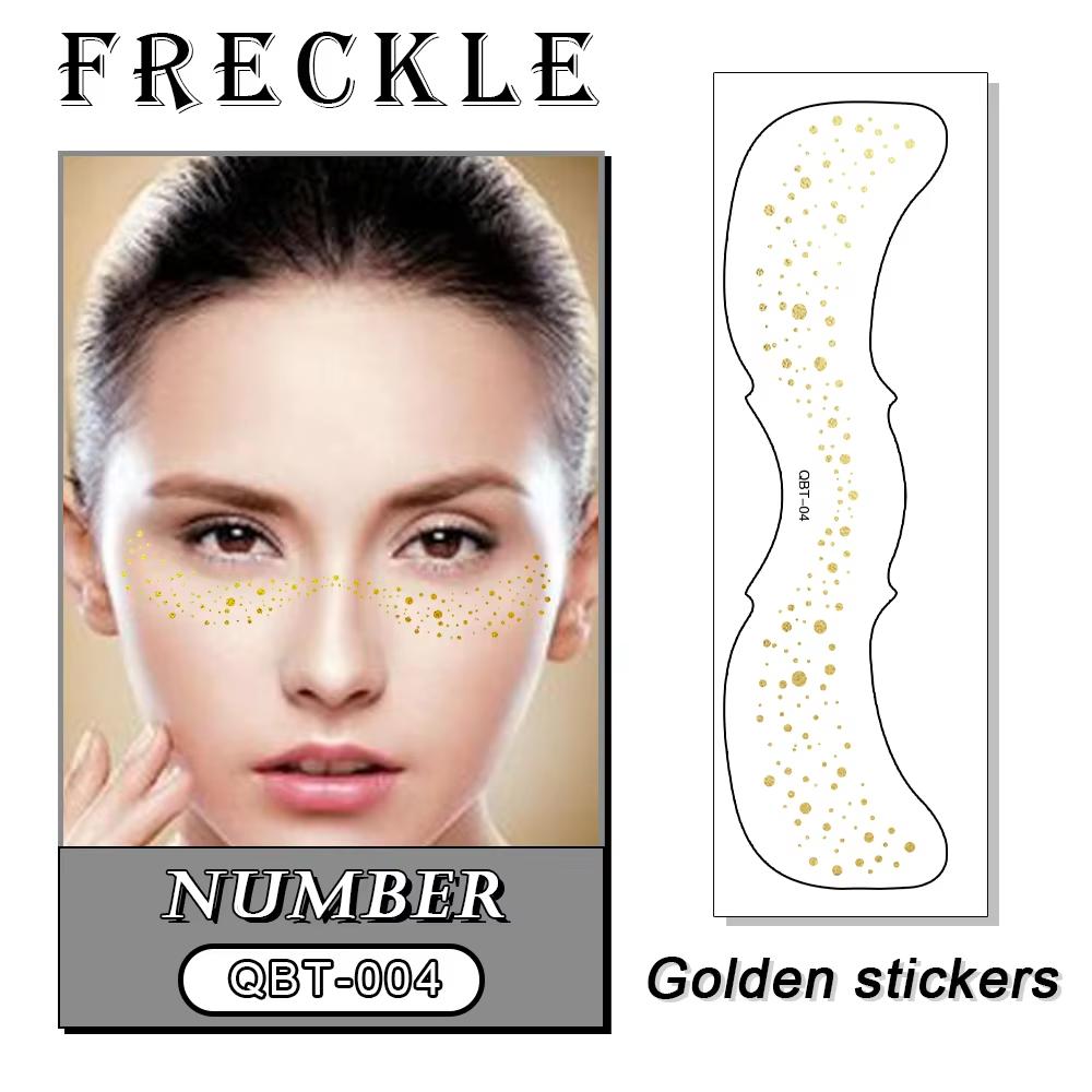 Custom Freckles Face Makeup Patches Sticker Temporary Tattoo Glitter Silver Freckles Face Tattoo