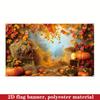 2D Thanksgiving Harvest Backdrop Rustic Wooden Fence Photo Booth Banner