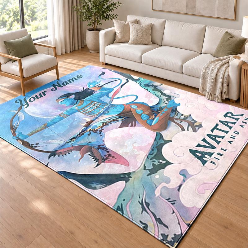 Avatar Custom Name Personalized Rug Non‑Slip Doormat Floor Carpet Housewarming Birthday Gift for Family Friends