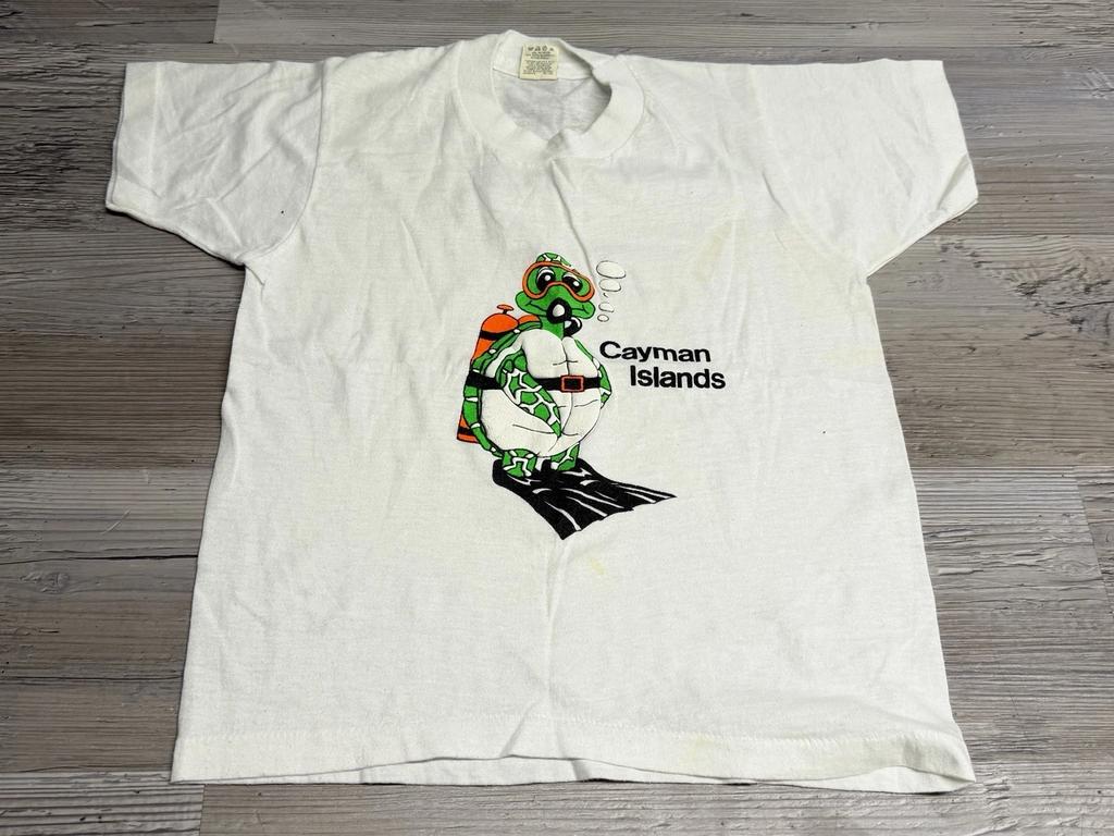 Vintage Cayman Schildkrötenfarm Shirt Jungen XL Weiß Meeresschildkröten Strand Grafik 90er Jahre T-Shirt
