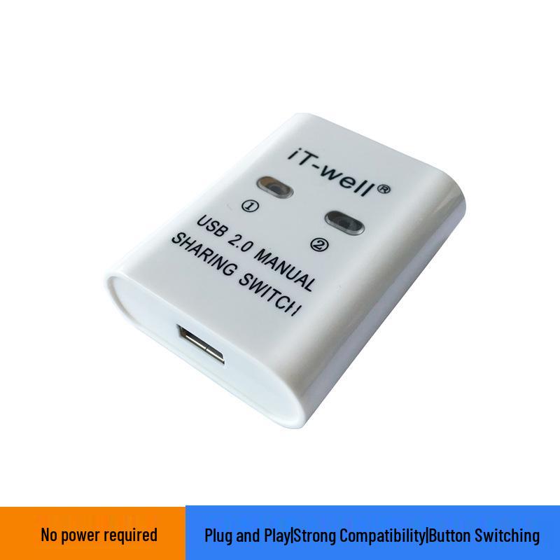 

USB Printer Sharing KVM Switch: Dual Interface & One Output Splitter 1 USB A Port + 2 USB B Ports білий