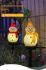Lanito Christmas Snowman Solar Garden Figurine 2 Pieces LED Garden Christmas Decoration Recessed Automatic Night Garden Christmas Ornaments Lights,