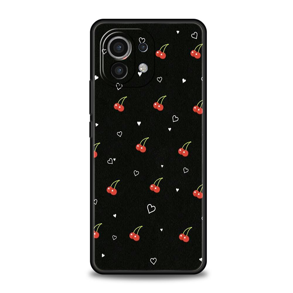 

Милый чехол-бампер с вишенкой и бантом для Xiaomi Poco F6 F5 F4 F3 X6 X5 X4 X3 NFC M5 M4 M3 C51 C50 C55 GT 5G Мягкий ТПУ Чехлы Кожух Сумка Poco X6 Pro