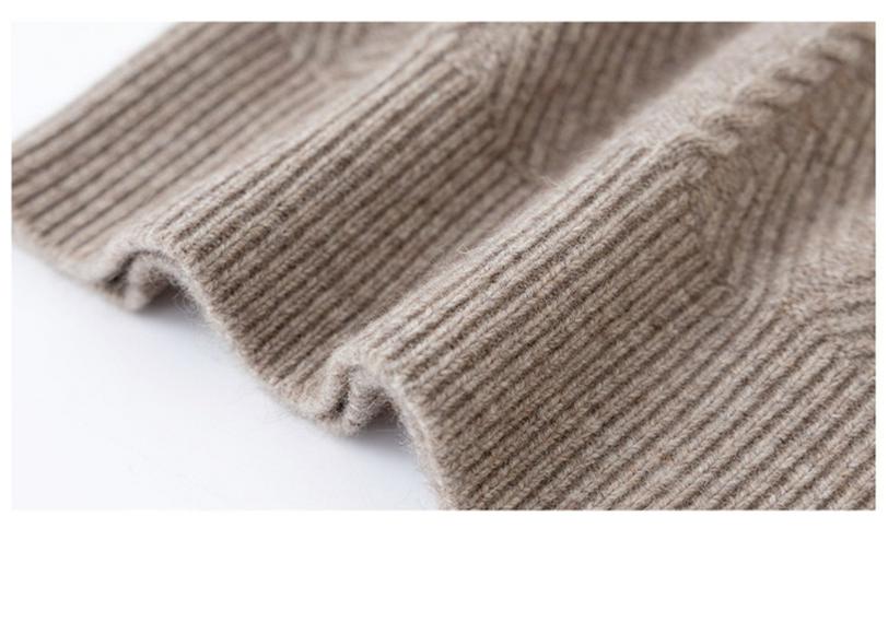 Stylish Autumn/Winter Women's Cashmere Sweater with Half-High Collar – Solid Color Thickened Wool Knitwear for Mid-Aged Mothers