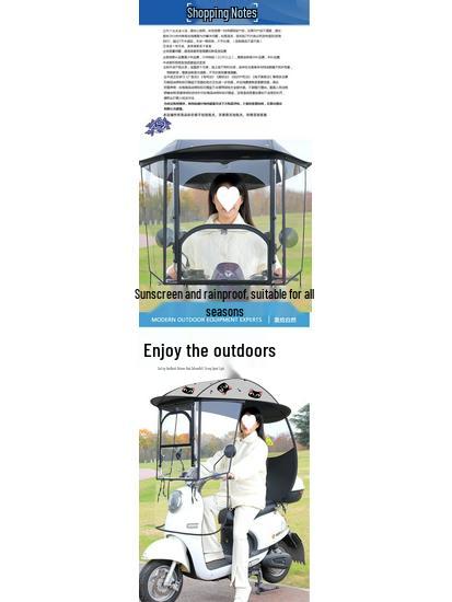 Electric Vehicle & Bicycle Canopy: Sunshade & Rain Protection for Motorcycles & Tricycles