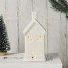 Yousheng Ceramic Snow House LED Decor Nordic Christmas Village Tabletop Lamp Creative Festive Centerpiece for Mantel And Shelf Display