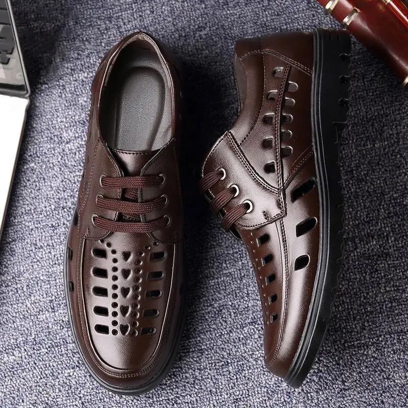 Fashion Rubber Man Sandals Soft Leather Big Size Summer Sale Buy Number 41 2025 Non-slip Trend Barefoot In Welcome Deal 39 Shoes for Men