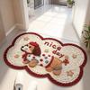 New 40*60cm Bath Mat Non-slip Backing Water Absorption Pony Door Mat Dirt-scraping Surface Household Carpets Home Decoration