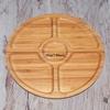 Multi-compartments Wooden Fruit Basket Thickened Snacks Breakfast Holder Round Dessert Snack Tray