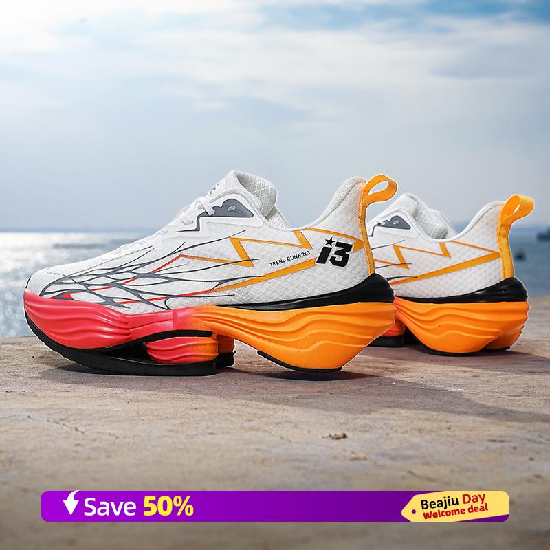 Marathon Carbon Plate Air Cushion Men Sports Running Shoes Breathable Lightweight Women's Comfortable Athletic Nonskid Sneakers