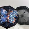 1 Stück Schmetterlinge Blumen Mandala Kunstwerk Regenschirm mit Kunststoffgriff, Geeignet für Alle Jahreszeiten Zuhause Reise Outdoor RegenschirmDD158