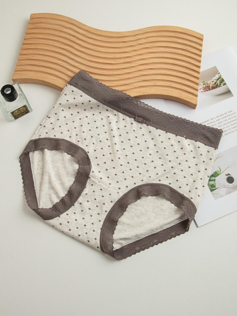 

Modal Polka Dot Women s Mid-Waist Elastic Fashion Breathable Cotton Triangle Panties One size fits 90-140 jins