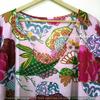 Indian Pink Long Fruit Print Cotton Hippie Maxi Women Nightwear Caftan Dress CKFTN-SCRN-FULL-BUYIT-027