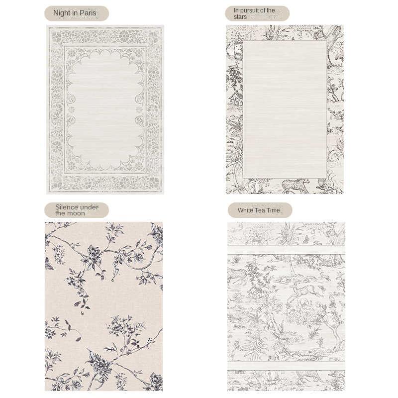 Francouzský Zimní Kašmírový Měkký Koberec Pokročilý Smysl Obývací Pokoj Ložnice Prací Podložka na Podlahu Protiskluzový Skládací Domácí Plošný Koberec