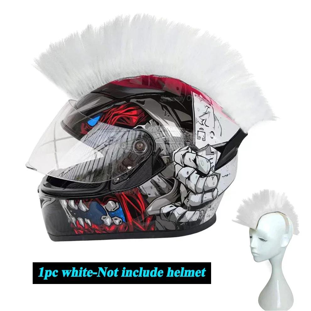 Mohawk Motorcycle Helmet Braids Decorations Wigs For Helmet Cockscomb Motocross Full Face Men Helmet Decors Hair Braids Stickers