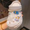 1Set 3D Beach Ocean Style Shoe Charms Set Pearl Shoes Chain Advanced Shoe Decorations DIY Detachable Buckle Shoes Accessories