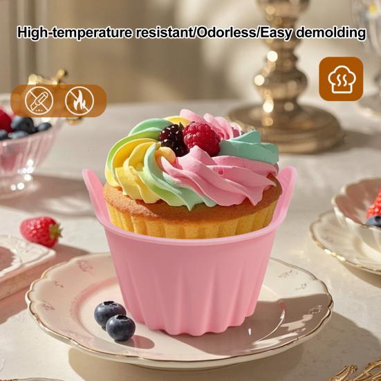 Yousheng Silicone Baking Muffin Cups Food-Grade Non-Stick Cupcakes Liners for Muffins Candies Reusable Cake Cups Holders for Parties