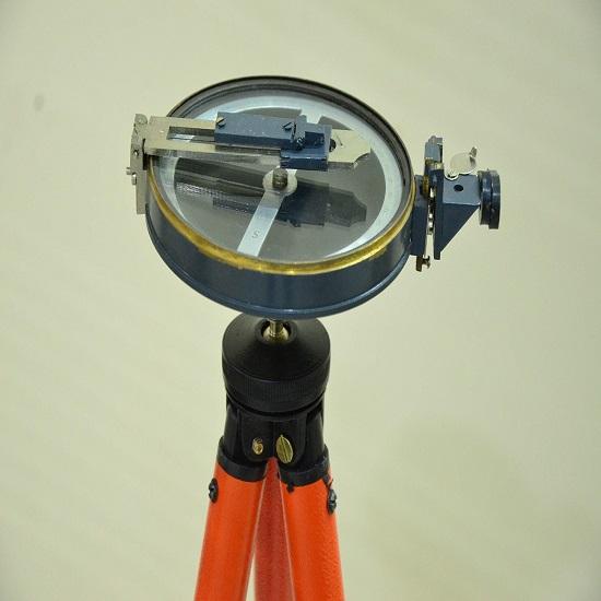 Aluminium and Brass Mix Working Survey Prismatic Compass with Aluminium Adjustable Tripod Stand 152.4 Cm