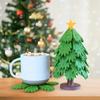 Press Christmas Tree Quirky Toys Foldable Leaf Base Cup Mat Christmas Tree Coaster  Christmas Decor