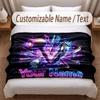 Barber Salon Theme Soft Blanket Personalized Custom Name Text Print Warm Blanket Home Sofa Bedroom Decor