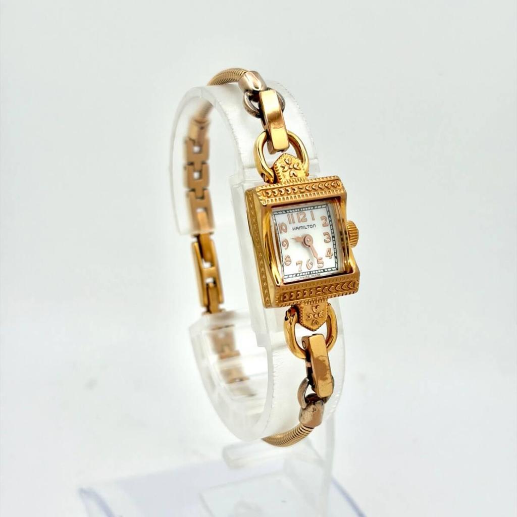 Used [Good Condition/New Battery] HAMILTON American Classic Ladies Watch Shell Pink Gold 280.002 312410