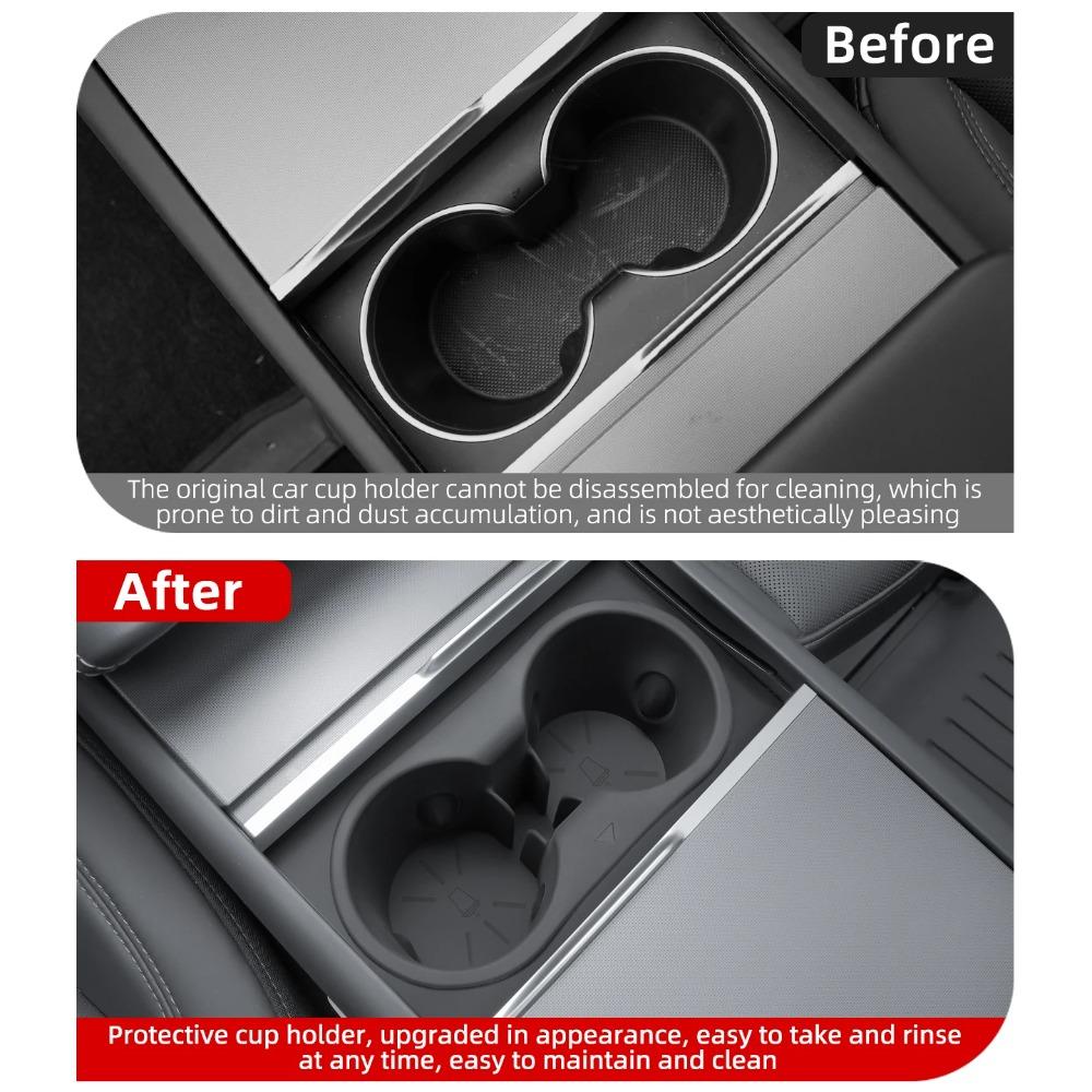 AAAIT1 For Tesla Model Y/YL Juniper 2025 Water Cup Holder Silicone Cup Holder Central Control Water Cup Holder Interior Accessories
