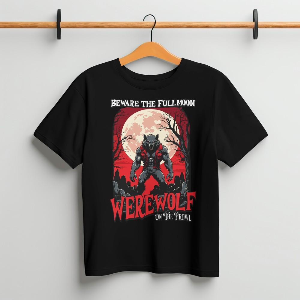 Werewolf Halloween T-shirt, Kids Halloween Costume Tee, Children's Spooky Tee