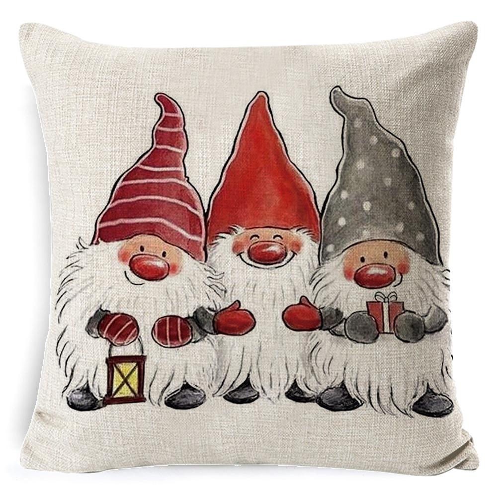 Christmas Linen Pillow Case Home Nap Lumbar Cushion Pillow Sofa Bedside Cushion Pillow Case