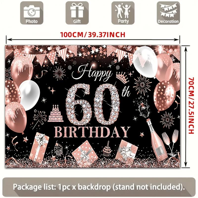 2D Plane - [Party Background] 2D Plane Banner 1 Piece - Banner for a Woman Celebrating Her 60th Birthday