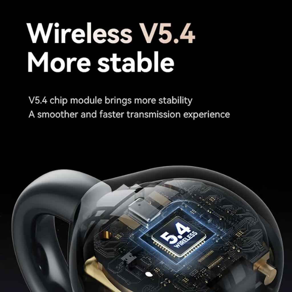 Clip On Ear Headphones Open Ear Earphones Wireless Earbuds Bluetooth 5.4 Sports Ear buds LED Touch Screen Waterproof Headsets for for Android iOS