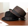 Herbst und Winter Neu Britisch Vintage Wollfilzhut Große Größe Vielseitiger Gentleman Jazzhut Herren Damen Warm Aufgerollte Krempe Filz Zylinderhut