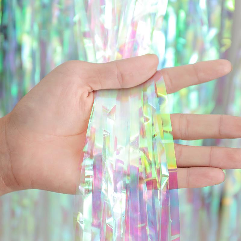 Laser Rain Curtain Tassels & Balloons for Kids' First Birthday Party Decor