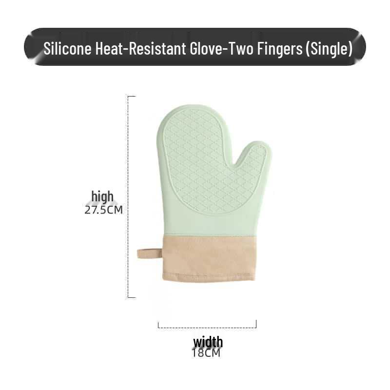 Hitzebeständige Silikon-Ofenhandschuhe: Fünf-Finger-Verbrühschutz, verdickt für Hochtemperatur-Backen und Mikrowellengebrauch.