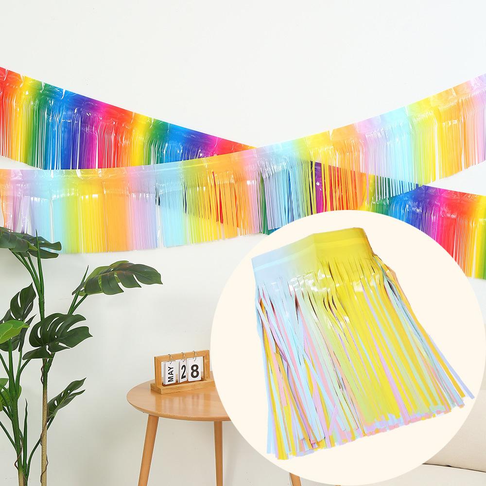 Premium Foil Fringe Tinsel Garland Creative 2M 4 Layers Foil Banner Birthday Party Wedding Decoration Christmas Home Wall Decor