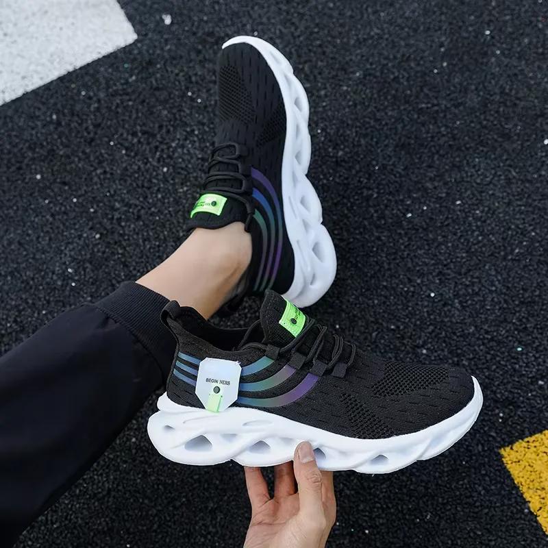 Sommermode Herrenschuhe Neuer Trend Plateau Sportschuhe Tennis Training Laufen Leicht Atmungsaktiv Mesh Vulkanisierte Schuhe