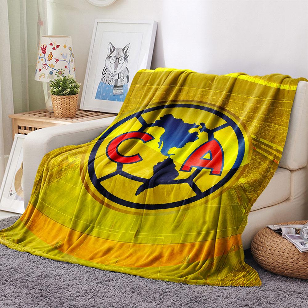 1PC Club America Patterned Flannel Blanket Suitable For All Seasons for Home Decor Warmth and Comfort Gifts Holiday Present