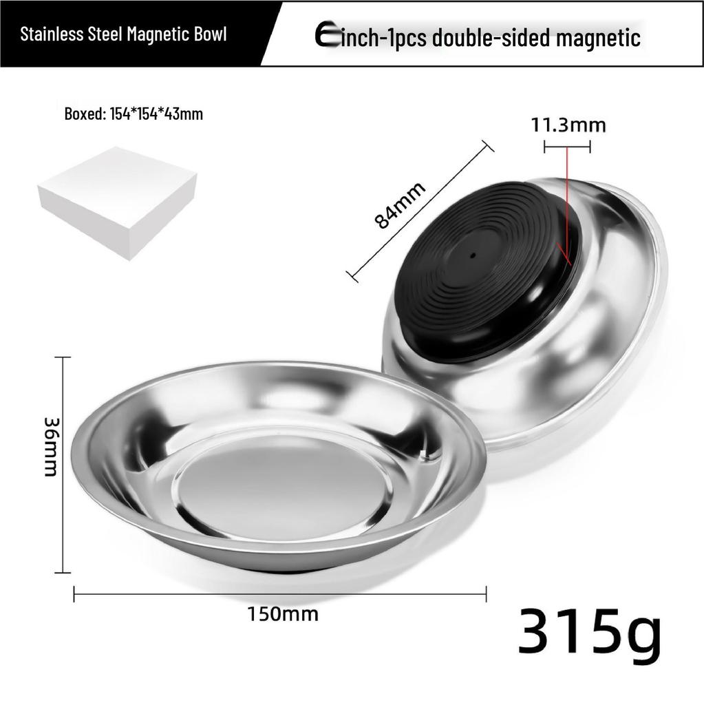 Magnetic Tool Bowl: 3/4/6 Inch Stainless Steel Storage for Small Parts & Auto Repair Tools