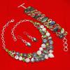 Rainbow Moonstone  Shiney Labrodorite Handicraft Jewelry Necklace Set 16-18''