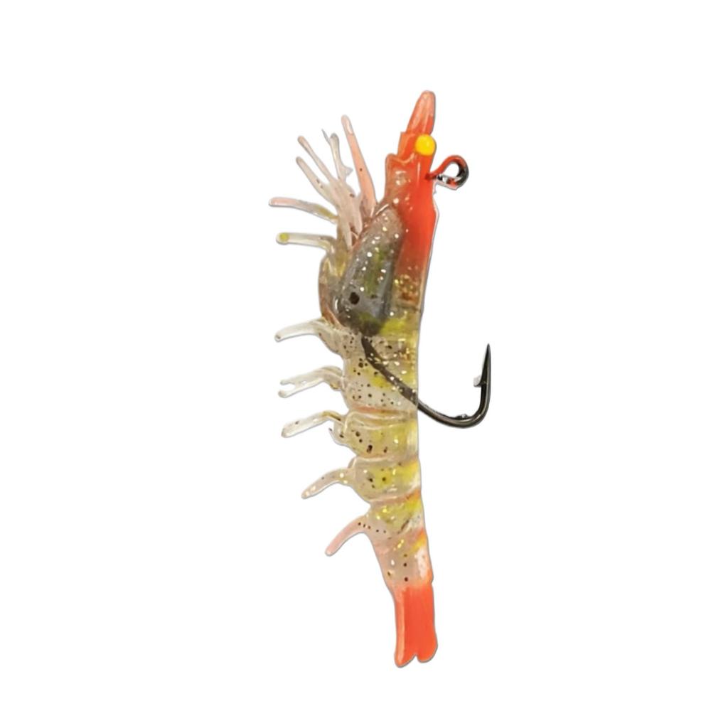 7cm 9.6g Multi-Jointed Realistic Shrimp Lead Head Soft Bait for Bass Snakehead and Catfish