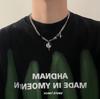 Black Gem Star Titanium Steel Hip Hop Street Clavicle Cuban Necklace For Men