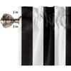 Kitchen Curtain Valance for Kitchen and Bathroom Room Darkening Rod Pocket Window Treatment Valance,Black White Stripe 1 Panel, 60 X 18 Inch