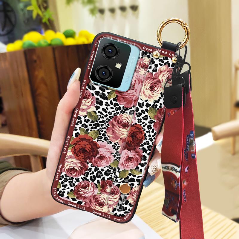 Dirt-resistant Anti-dust Phone Case For Blackview Oscal C70 Soft Case Wristband Fashion Lanyard Durable Chinese Style