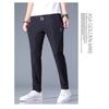 Slim Fit Straight Leg Herren Eisseide Hängehose, Sommer Dünne Herren Leichte Freizeit Hose